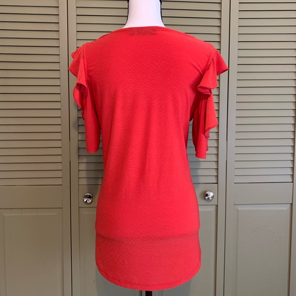 ❤️ Ruffle Cold Shoulder 1/4 Sleeve Blouse ❤️ - Picture 6 of 11